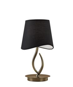 Ninette Antique Brass-Black Table Lamps Mantra Shaded Table Lamps